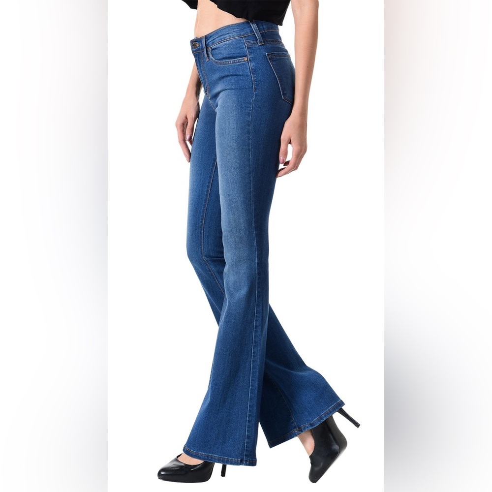 Angry Rabbit Basic Flare Jeans In Medium Blue (Eu… - image 2